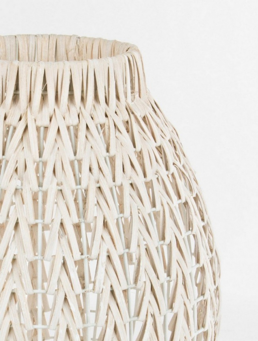 Veioza ATLAS, rattan, alb, 24x36cm [2]