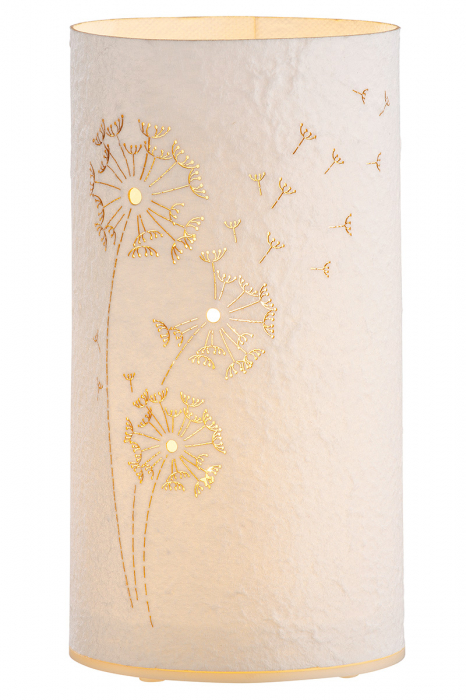 Veioza LED Pusteb, Hartie, Crem, 10.5x10.5x20.5 cm [2]