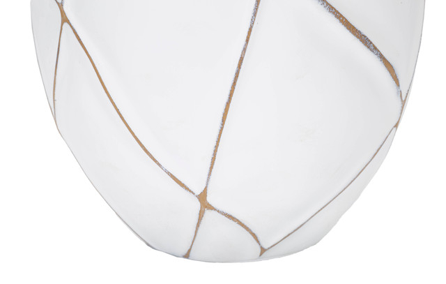 Veioza Lines, Rasina/Fier/Fibre sintetice, Alb/Maro, 60x35x35 cm [5]