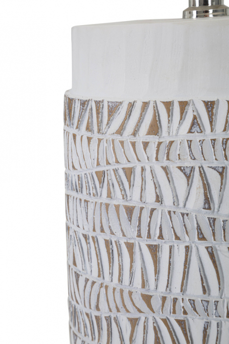 Veioza Nairobi, Rasina/Fier/Fibre sintetice, Alb/Maro, 60.5x35x35 cm [4]