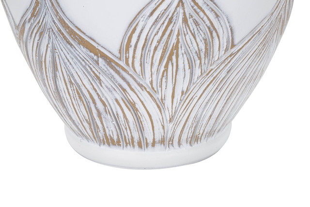 Veioza Oval Atene, Rasina/Fier/Fibre sintetice, Alb/Maro, 67x38x38 cm [5]