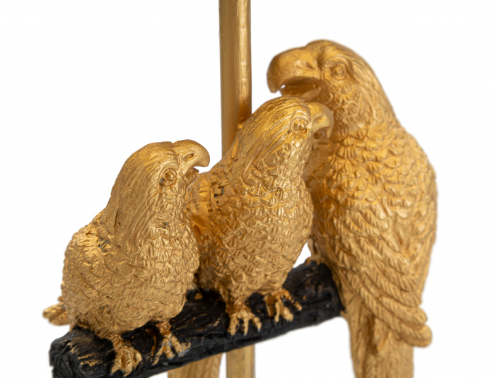 Veioza Parrots, Fier/PVC/Poliester, Negru/Auriu, 39x20x20 cm [2]