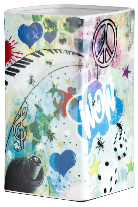 Veioza Street Art, Portelan, Multicolor, 12.5x12.5x22 cm [4]