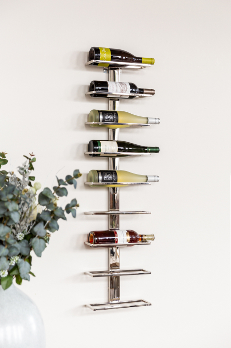 VINOLO, Raft pentru vin, suspendat, pentru 9 sticle, nichel, H.107, L.28, L.11 [5]