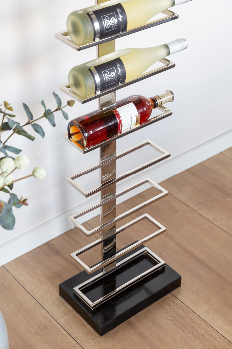 VINOLO, Suport pentru vin de podea, pentru 12 sticle, nichel, H.140, L.30, W.20 [7]