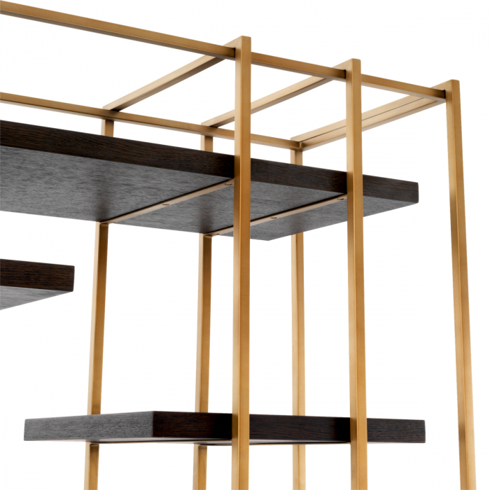 Vitrina, Ward, furnir din stejar, mocha cu finisaj alamă, Dims: W. 166 | D. 45 | H. 222.5  (CM) [3]