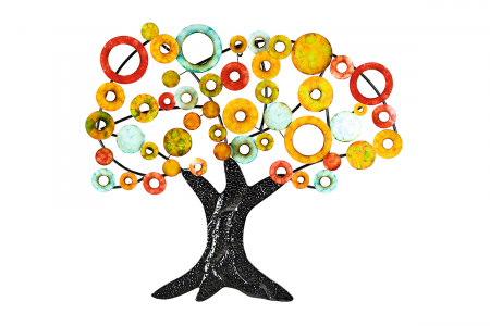 Decoratiuni de perete - Decoratiune de perete TREE OF LIFE, metal, 90 x 84 cm