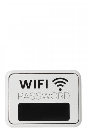 Decoratiuni de perete - Pancarta Wifi, metal, negru/alb, 34.5x25.3