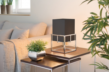 Abajur - Abajur Marlou, Fibre sintetice/Vascoza, Negru, 18x25x18 cm