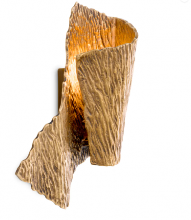 Aplice - Aplică de perete, Craft, finisaj din alamă cu aspect vintage, Dims: W. 18 | D. 13.5 | H. 30 (CM)