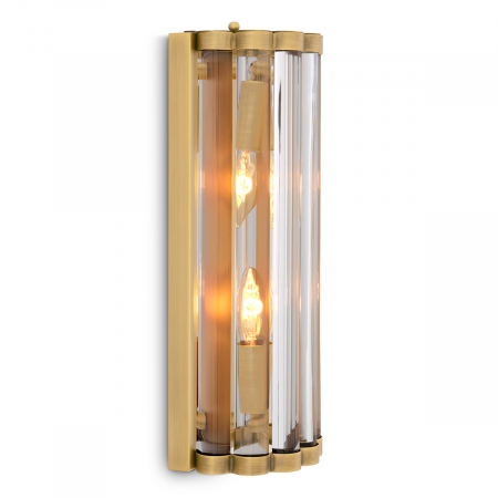 Aplice - Aplică de perete, Amalfi S, finisaj din alamă cu aspect vintage