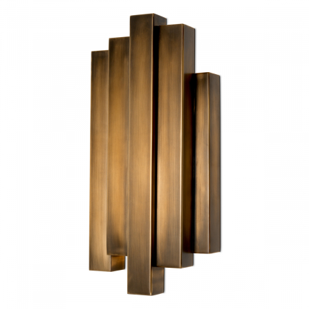 Aplice - Aplică de perete, Beau Rivage, finisaj din alamă cu aspect vintage, Dims: W. 20.5 | D. 13 | H. 40 (CM)