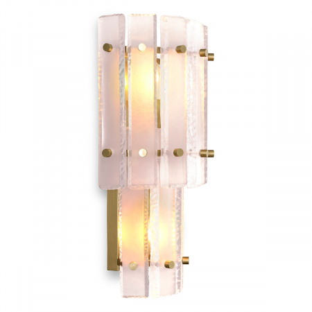 Aplice - Aplică de perete, Blason Double, finisaj din alamă cu aspect vintage, Dims: W. 24 | D. 14.5 | H. 43  (CM)