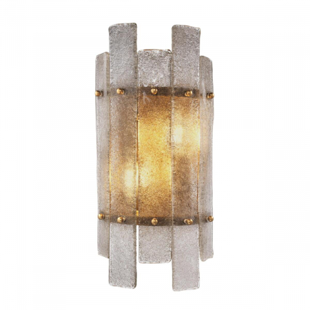 Aplice - Aplică de perete, Caprera, finisaj din alamă cu aspect vintage, Dims: W. 19 | D. 10 | H. 40 (CM)