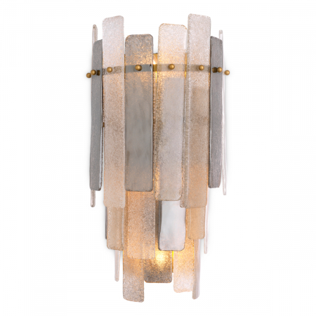 Aplice - Aplică de perete, Greyson, finisaj din alamă cu aspect vintage, Dims: W. 28.5 | D. 18 | H. 60 (CM)