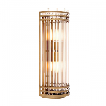 Aplice - Aplică de perete, Gulf L, finisaj din alamă cu aspect vintage