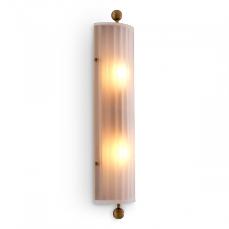 Aplice - Aplică de perete, Juno, finisaj din alamă cu aspect vintage, Dims: W. 16 | D. 8 | H. 55 (CM)