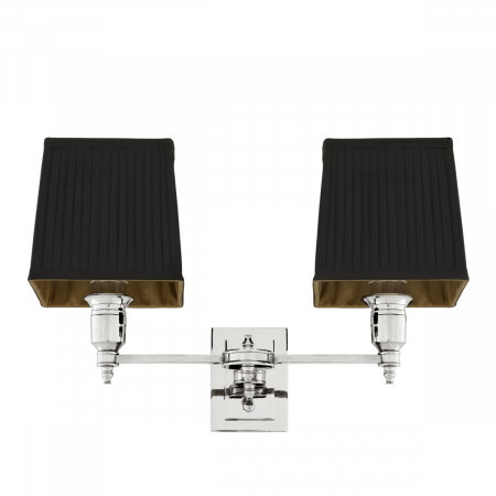 Aplice - Aplică de perete, Lexington Double nichel, abajur negru inclus