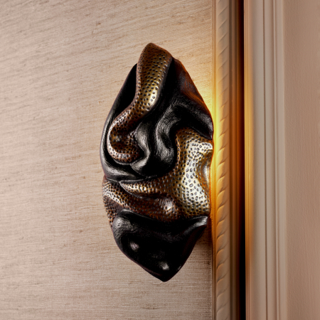 Aplice - Aplică de perete, Nuno vintage alamă, finisaj bronz, Dims: W. 17 | D. 10 | H. 30 (CM)