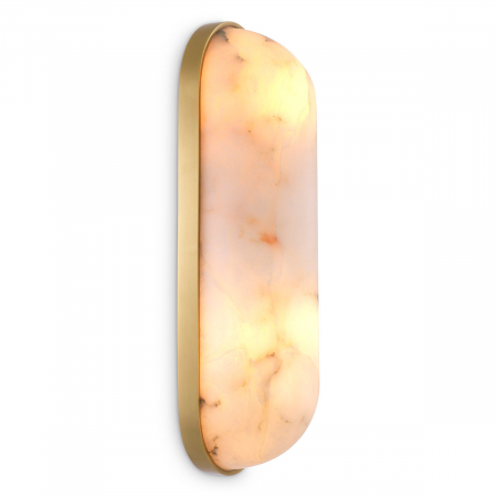 Aplice - Aplică de perete, Sumo, finisaj din alamă cu aspect vintage, Dims: W. 15 | D. 11 | H. 42 (CM)