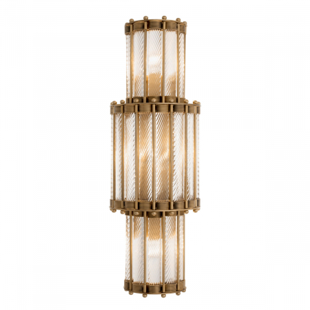 Aplice - Aplică de perete, Tiziano XL, finisaj din alamă cu aspect vintage, Dims: W. 22.5 | D. 15 | H. 65 (CM)