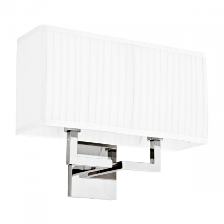 Aplice - Aplică de perete, Westbrook, finisaj nichel, abajur inclus, Dims: W. 36 | D. 13.5 | H. 27 (CM)