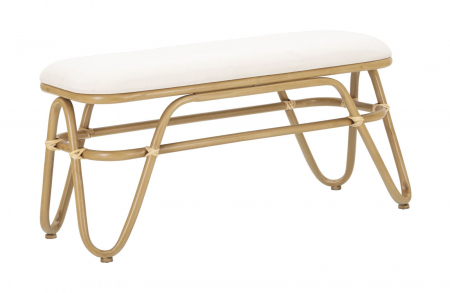 Banchete - Bancheta PANAMA, Maro, Fier/Poliester/Plastic, 50x100x40 cm