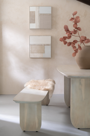 Banchete - Bancuta din lemn de salcam, alb