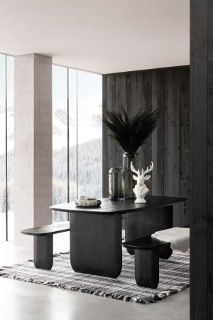 Banchete - Bancuta din lemn de salcam, negru