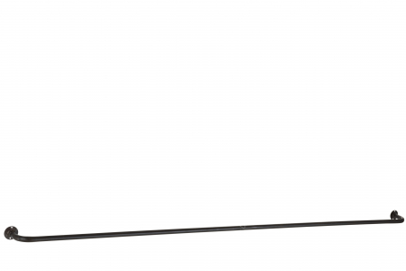 Polite si rafturi - Bara metal, Metal, Negru, 153.5x4x8 cm