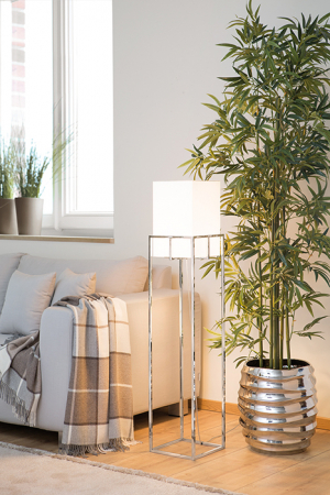 Lampadare - Baza lampa de podea Marlou, Otel inoxidabil, Argintiu, 25x100x25 cm