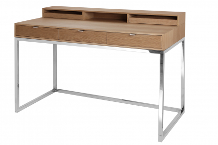 Birouri - Birou NEIL, MDF/furnir/inox, 120x60x87 cm, Fink