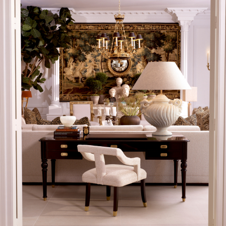 Birouri - Birou Wimbledon finisaj negru cu ceară, Dims: W. 185 | D. 91 | H. 76.5  (CM)