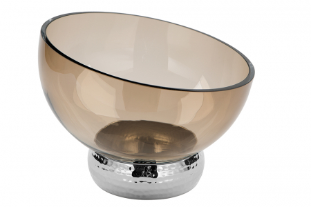 Boluri si castroane - Bol COLLIER, aluminiu placat cu nichel/sticla, 27 x 25 cm