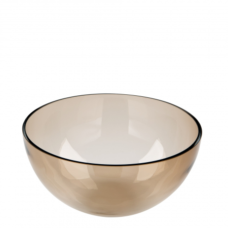 Boluri si castroane - Bol COLLIER, Sticla, Maro/Transparent, 10x20 cm