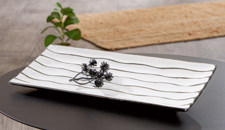 Bucatarie - Bol, „Dungi”, cu dungi, Ceramica, alb, PU 2, L. 17,5 cm, l. 39,5 cm, H 3 cm