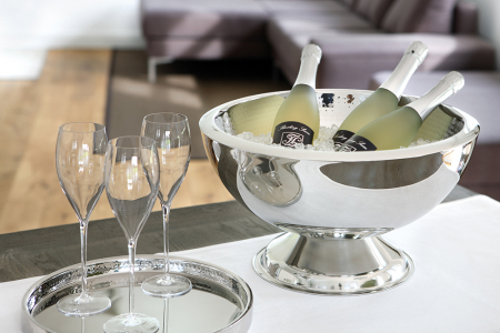 Boluri si castroane - Bol pentru punch Kalas, Otel inoxidabil, Argintiu, 25x43 cm