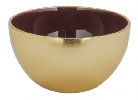 Boluri si castroane - Bol Sila, Aluminiu/Nichel/Smalt, Auriu/Rosu, 7.50x7.50x6.50 cm