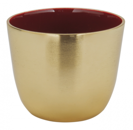 Boluri si castroane - Bol Sila, Aluminiu/Nichel/Smalt, Auriu/Rosu, 9x9x8 cm