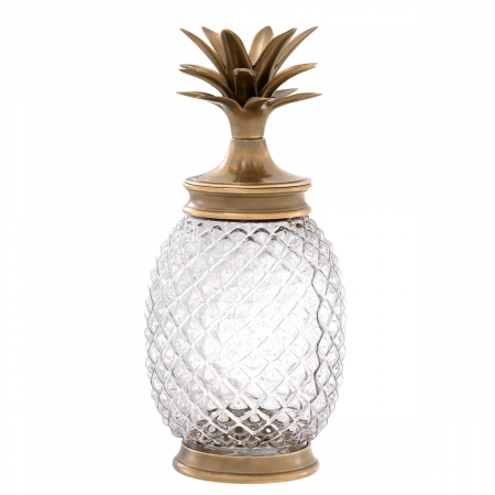 Cutii depozitare - Borcan Hayworth finisaj din alamă vintage