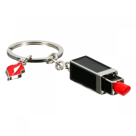 Accesorii - Breloc, ruj, gură, Ruj, Metal, negru, roșu, PU 12, L. 1 cm, H. 10,5 cm