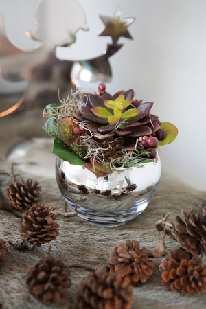 Plante artificiale si uscate - Buchet artificial Petitbouquet, Fibre artificiale, Maro/Verde, 20x15x20 cm