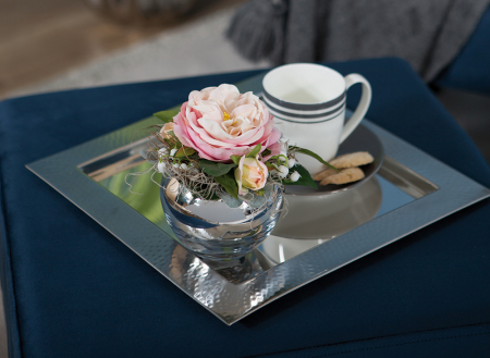 Plante artificiale si uscate - Buchet artificial Petitbouquet, Fibre artificiale, Roz, 12x15 cm