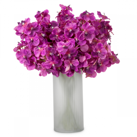 Plante artificiale si uscate - Buchet de Orhidee Vanda fuchsia, real touch, 24 buc