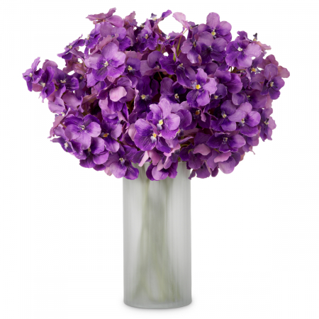 Plante artificiale si uscate - Buchet de Orhidee Vanda mov, real touch, 24 buc