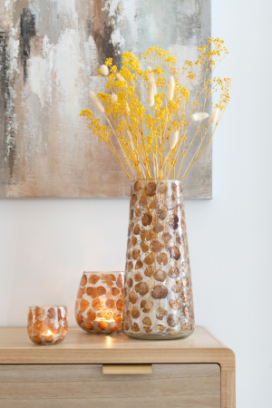 Plante artificiale si uscate - Buchet, Rachita/Bambus, Alb, 14x5x86 cm