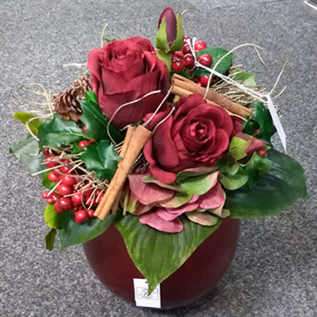 Plante artificiale si uscate - Buchet trandafiri CAPILO, fibre sintetice, 30 x 30 cm, Fink