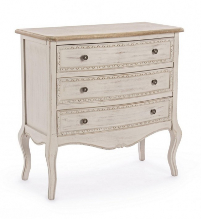 Bufete si dulapuri - Comoda CLARISSE, lemn, bej, 80x40x80cm