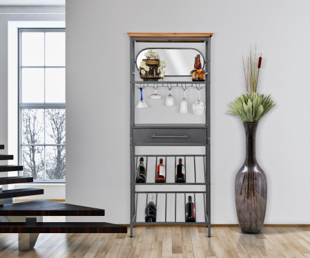 Bufete si dulapuri - Bufet cu suport sticle INDUSTRY CM 68X37X165, Mauro Ferretti