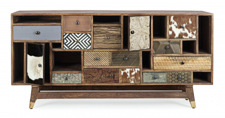 Bufete si dulapuri - Bufet Dhaval, Lemn, Natur, 160x40x75